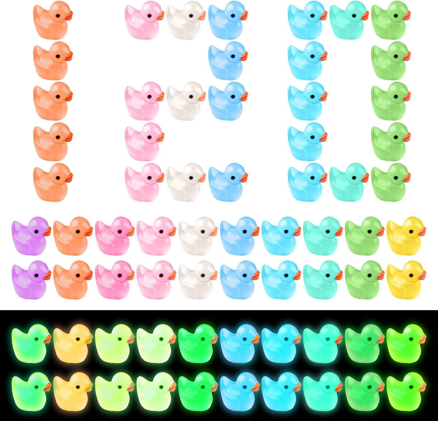 Tiny Glow in the Dark colorful Ducks