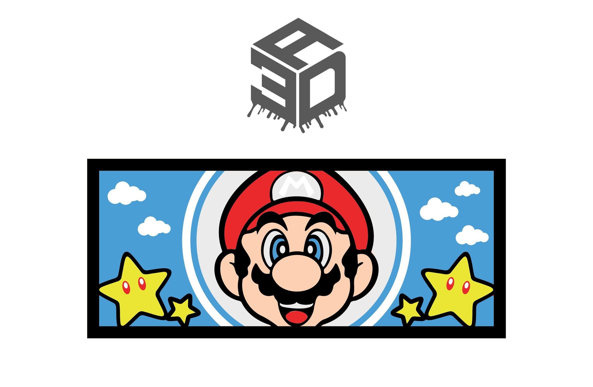 Anime 3D Printed Mario - Light Box – Color Changing with Remote | USB Powered