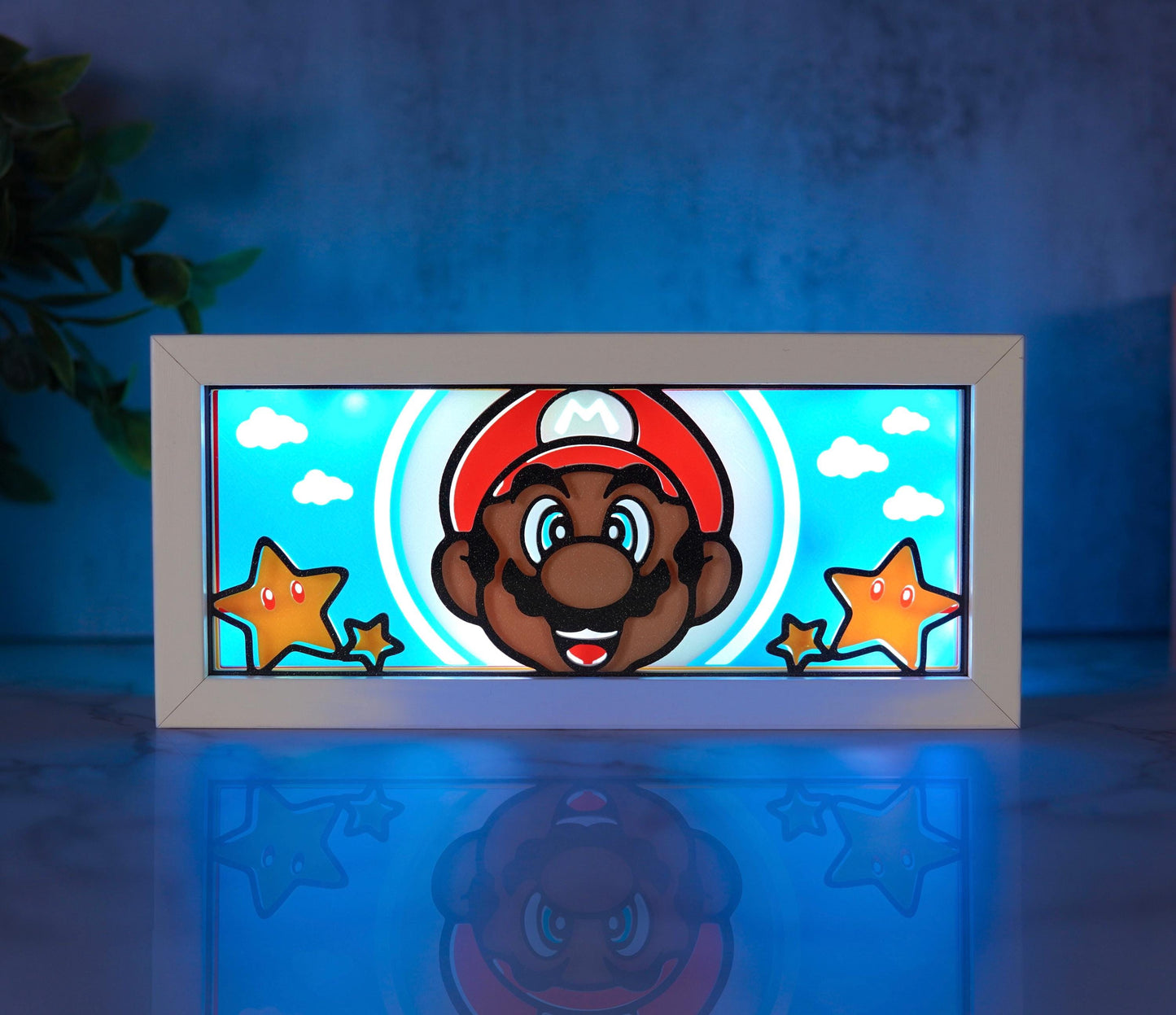 Anime 3D Printed Mario - Light Box – Color Changing with Remote | USB Powered