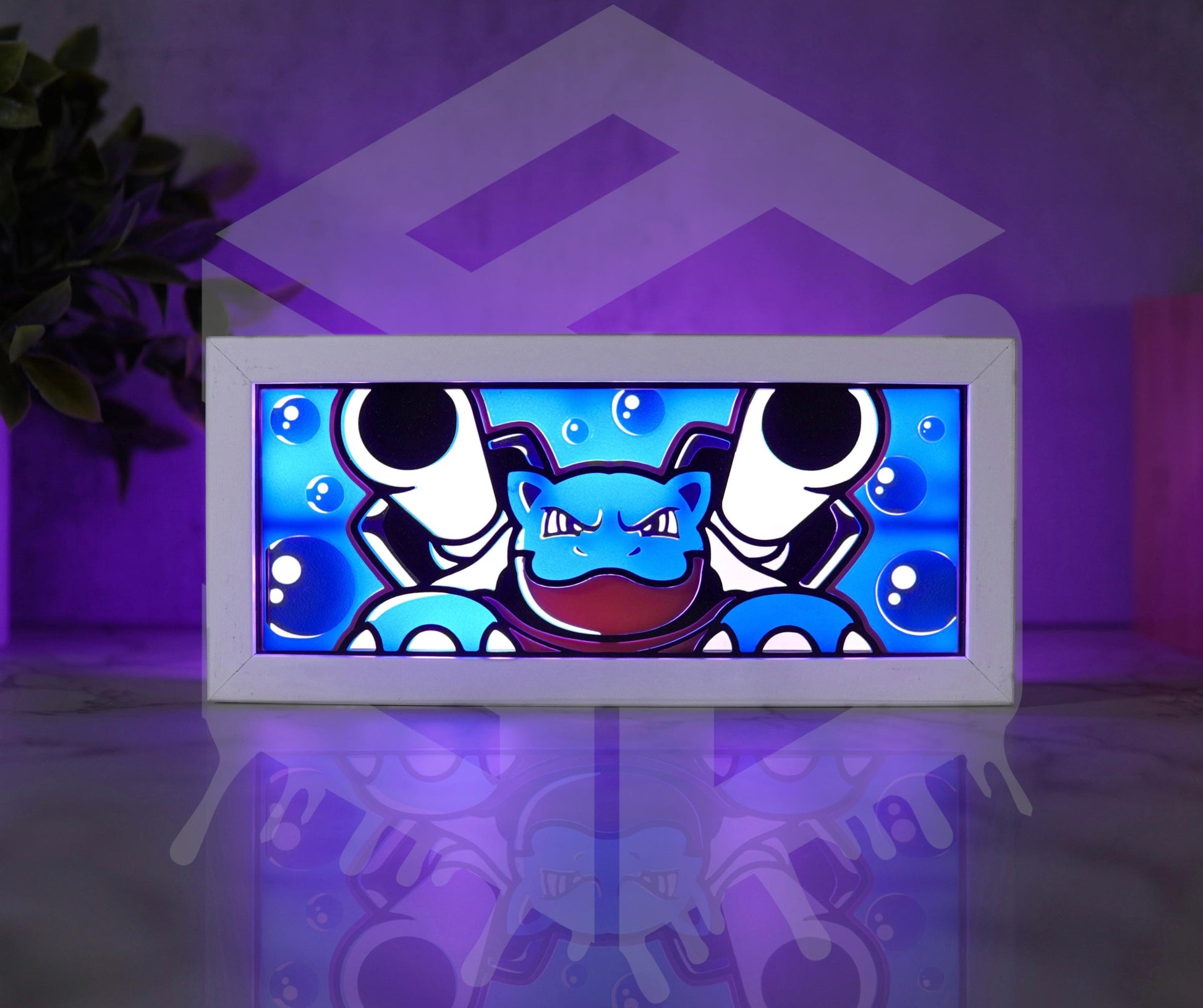 Anime 3D Printed Blastoise Light Box – Color Changing with Remote | USB Powered