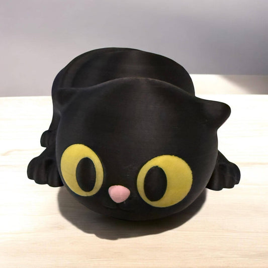 Mega Large Black Cat - Flexible Sensory Toy - Fidget - Articulated Pet 250mm