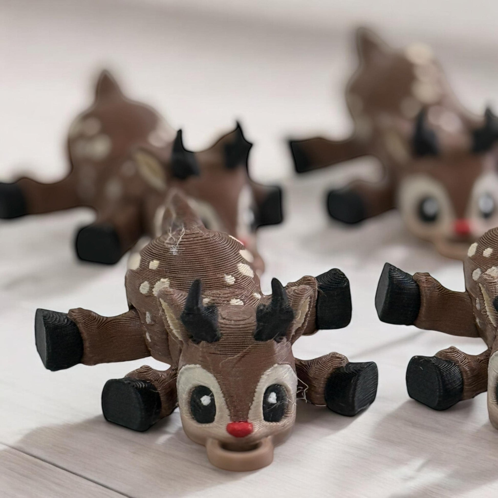 Adorable Reindeer and Santa's Sleigh | 3D Printed Christmas Themed Flexi Models UK