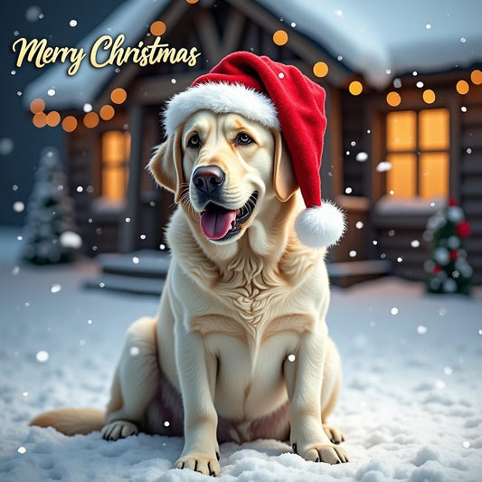 Labrador Retriever Christmas Card – Whimsical Holiday Card for Labrador Lovers