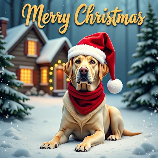 Labrador Retriever Christmas Card – Whimsical Holiday Card for Labrador Lovers