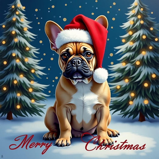 French Bulldog Christmas Card – Whimsical Holiday Card for French Bulldog Lovers
