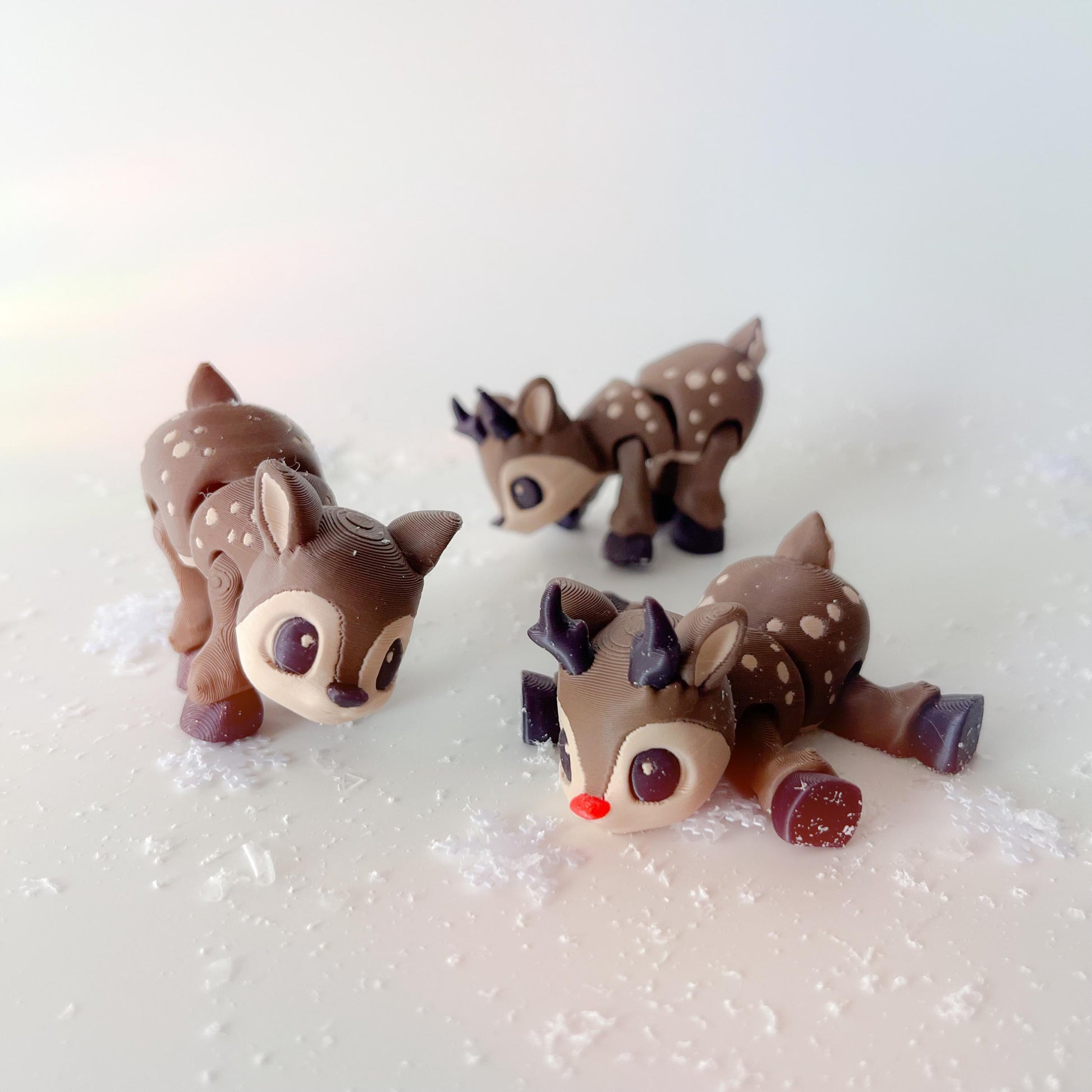 Adorable Reindeer and Santa's Sleigh | 3D Printed Christmas Themed Flexi Models UK