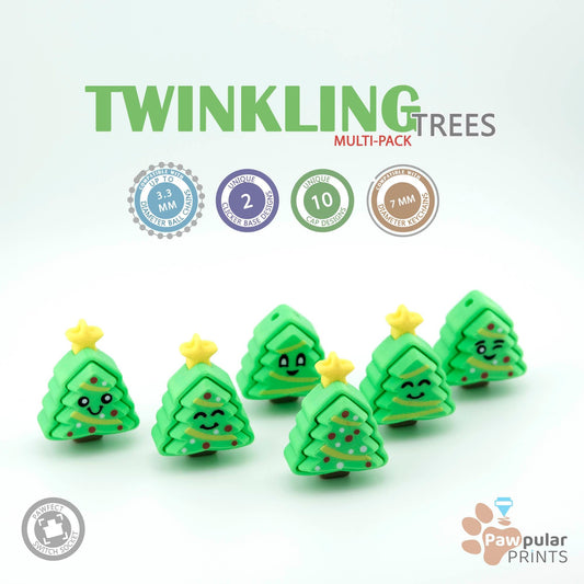 Adorable 3D Printed Twinkling Trees Clicker - Perfect Handheld Size!