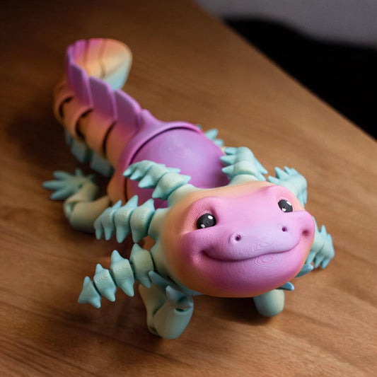 Customizable 3D-Printed Axolotl – 24cm Long! Choose Any Color!