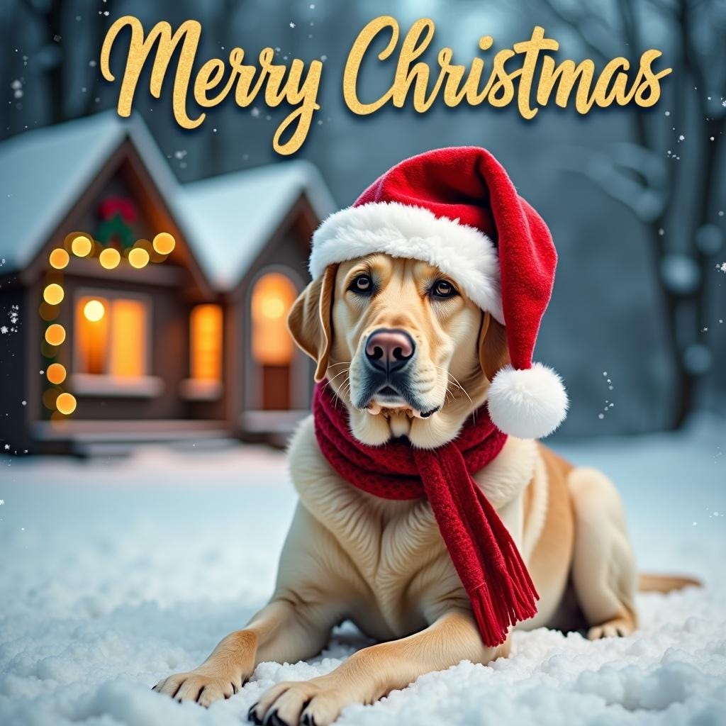Labrador Retriever Christmas Card – Whimsical Holiday Card for Labrador Lovers