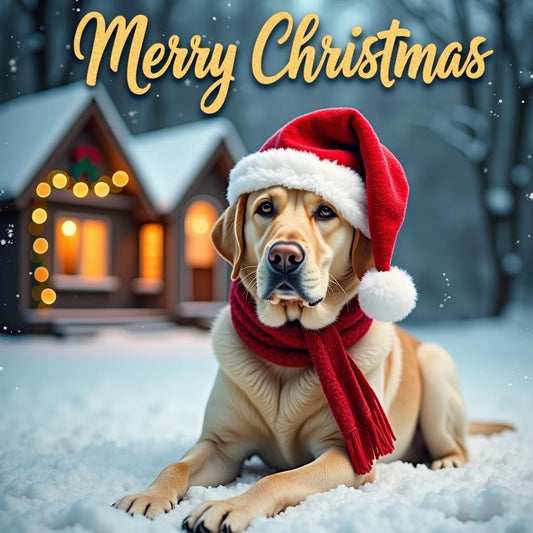 Labrador Retriever Christmas Card – Whimsical Holiday Card for Labrador Lovers