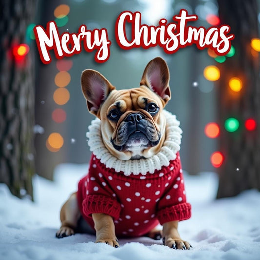 French Bulldog Christmas Card – Whimsical Holiday Card for French Bulldog Lovers