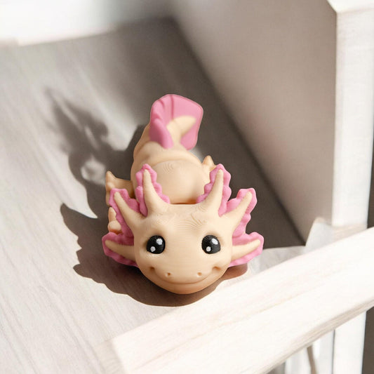 Baby Axolotl | 3D Printed Pastel Flexi Model