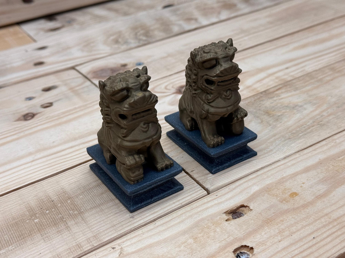 Custom 3D Printed Pair of Chinese Guardian Lions - Choose Your Colors!