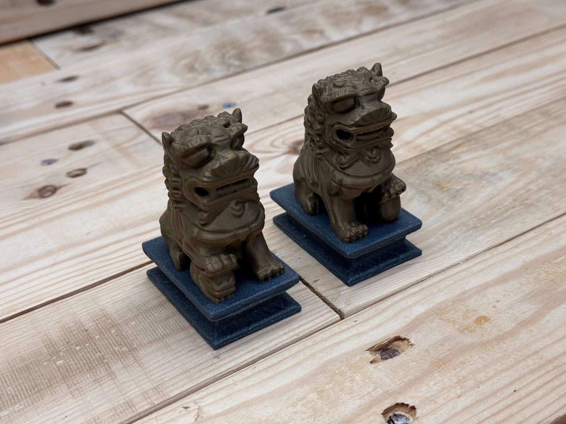 Custom 3D Printed Pair of Chinese Guardian Lions - Choose Your Colors!