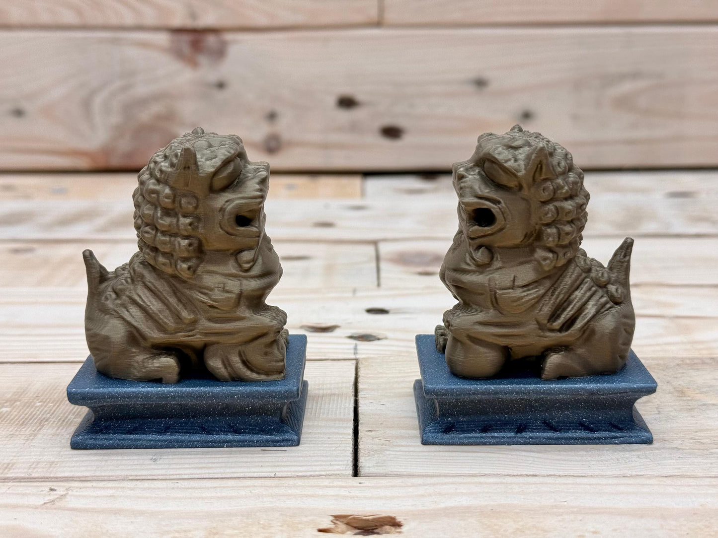 Custom 3D Printed Pair of Chinese Guardian Lions - Choose Your Colors!