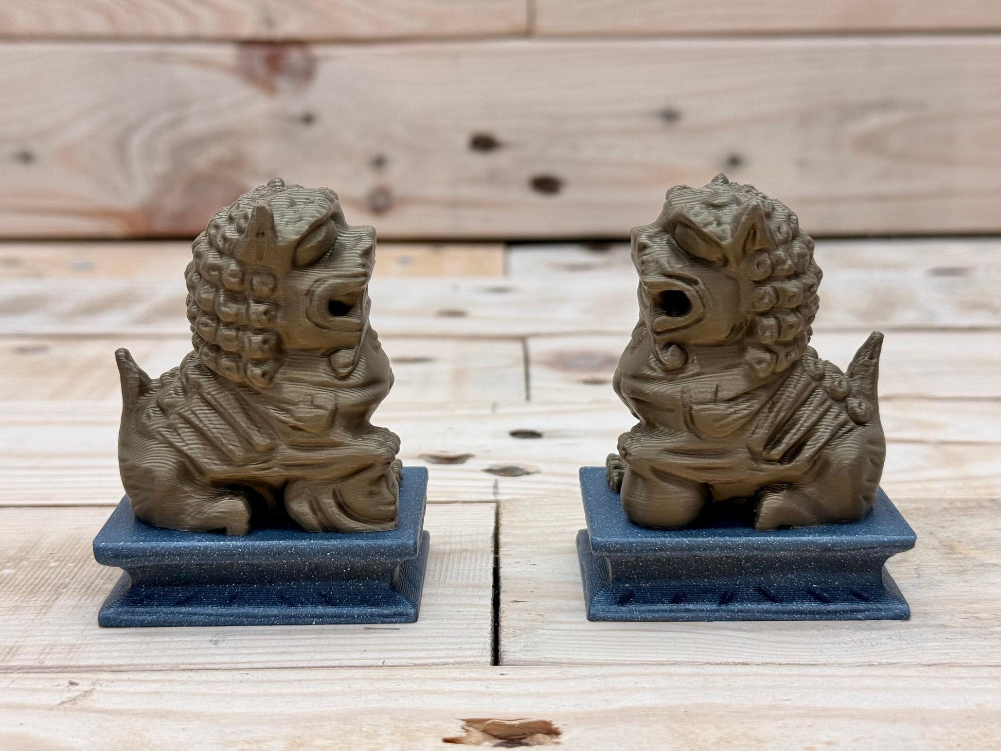 Custom 3D Printed Pair of Chinese Guardian Lions - Choose Your Colors!