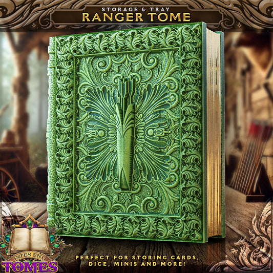 Ranger Tome Tome Book Dice Vault and Rolling Tray | Magnetic Case | Dungeons and Dragons | DnD | D&D RPG Game | Dice Container