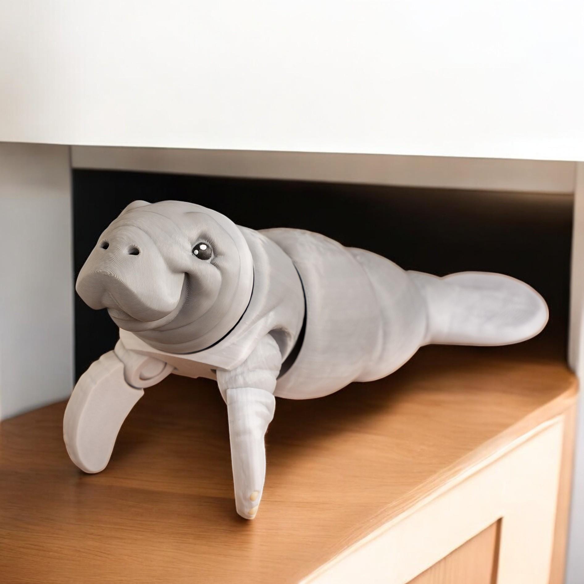 Large Grey Manatee | 3D Printed fully articulating joints Flexi Model