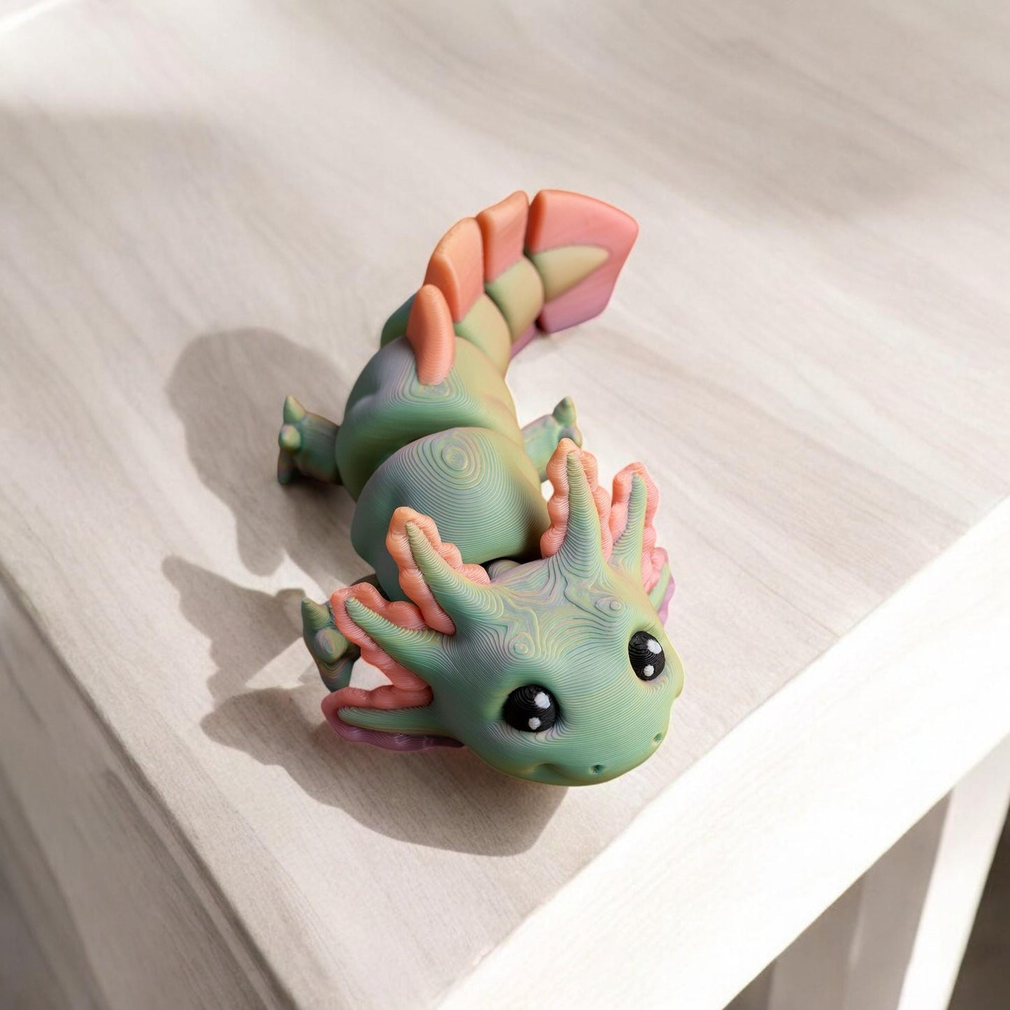 Baby Axolotl | 3D Printed Pastel Flexi Model