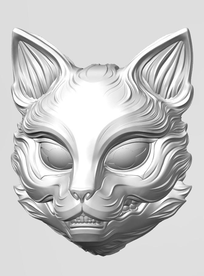 Kitsune Wall Mask - Kitsune - Cosmic Revelation - Home Decor - Wall Mount