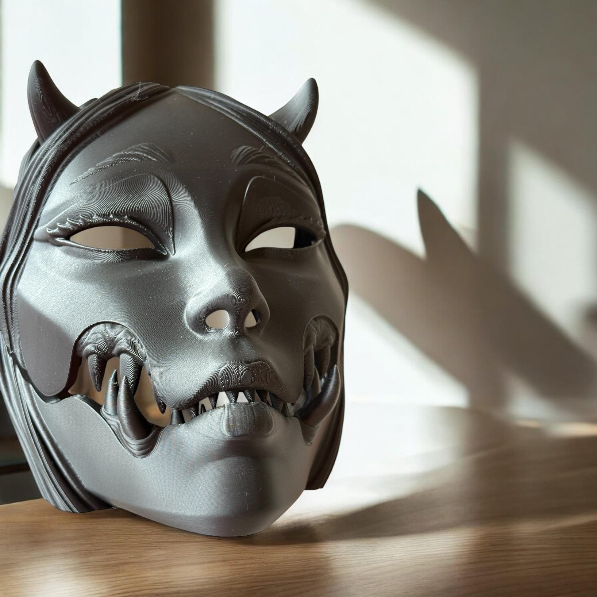 KUCHISAKE MASK, with Sharp Teeth - Unique Japanese Art, japanese mask Black