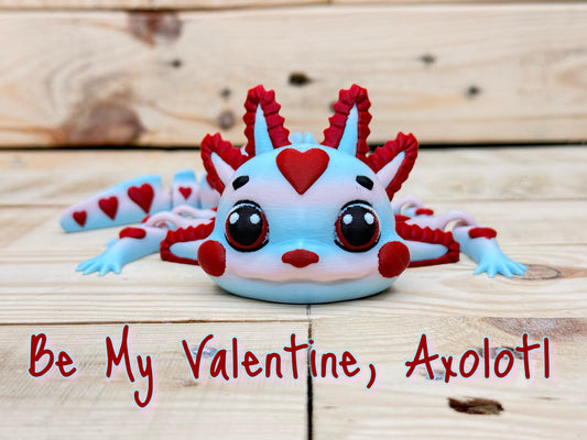 Customizable 3D-Printed Axolotl – Be my Valentine Axolotl