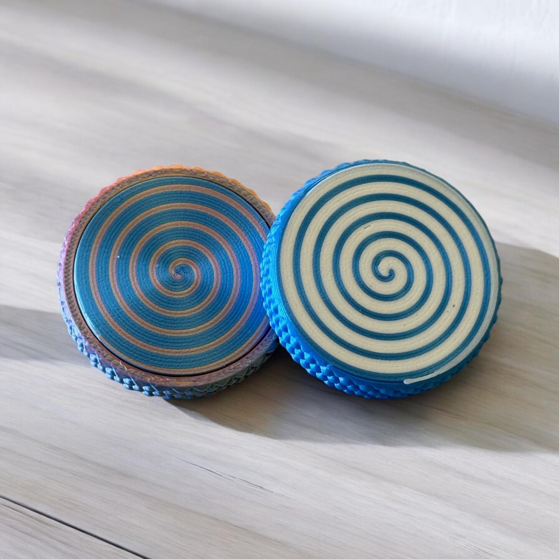 OG Flipster | Hypnotic Spiral | EDC Flip Tricks Premium Fidget -Dual Sided (Quiet Side / Loud Side) Magnetic Slider - Haptic Pop Coin