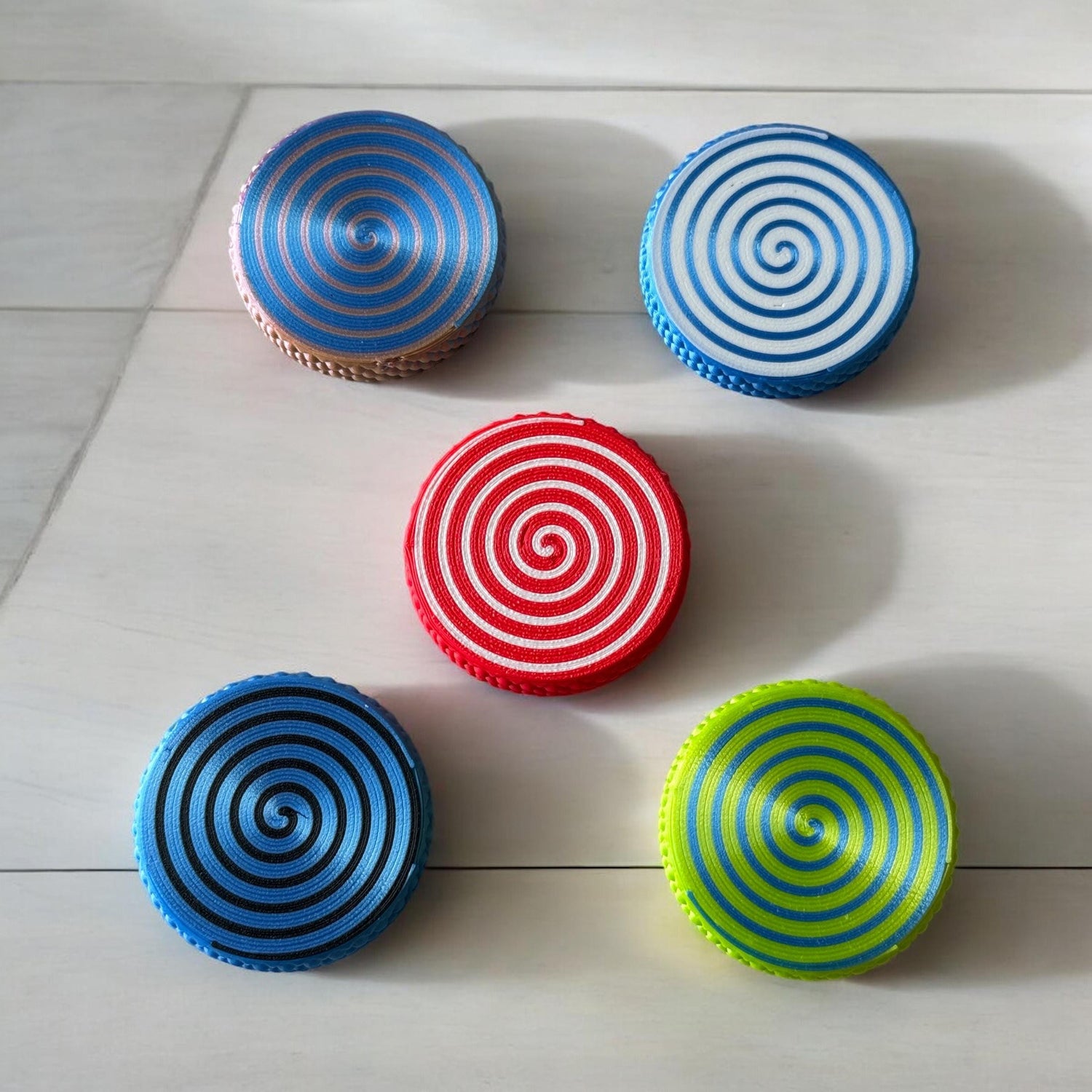 OG Flipster | Hypnotic Spiral | EDC Flip Tricks Premium Fidget -Dual Sided (Quiet Side / Loud Side) Magnetic Slider - Haptic Pop Coin