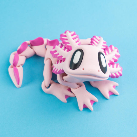 Blob Axolotl 3D printed cool aquatic creature loves to swim around and hide out in seaweed.