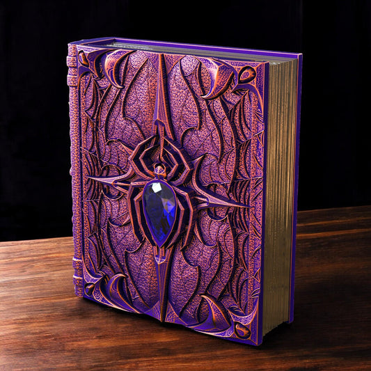 Spider Tome Tome Book Dice Vault and Rolling Tray | Magnetic Case | Dungeons and Dragons | DnD | D&D RPG Game | Dice Container