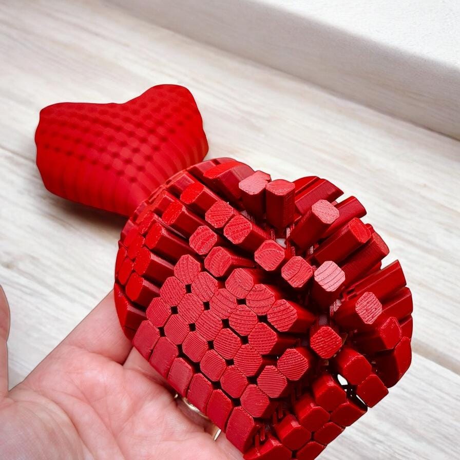 3d print Lover Heart Hyper Flexible Fidget Toy Great Christmas Gift