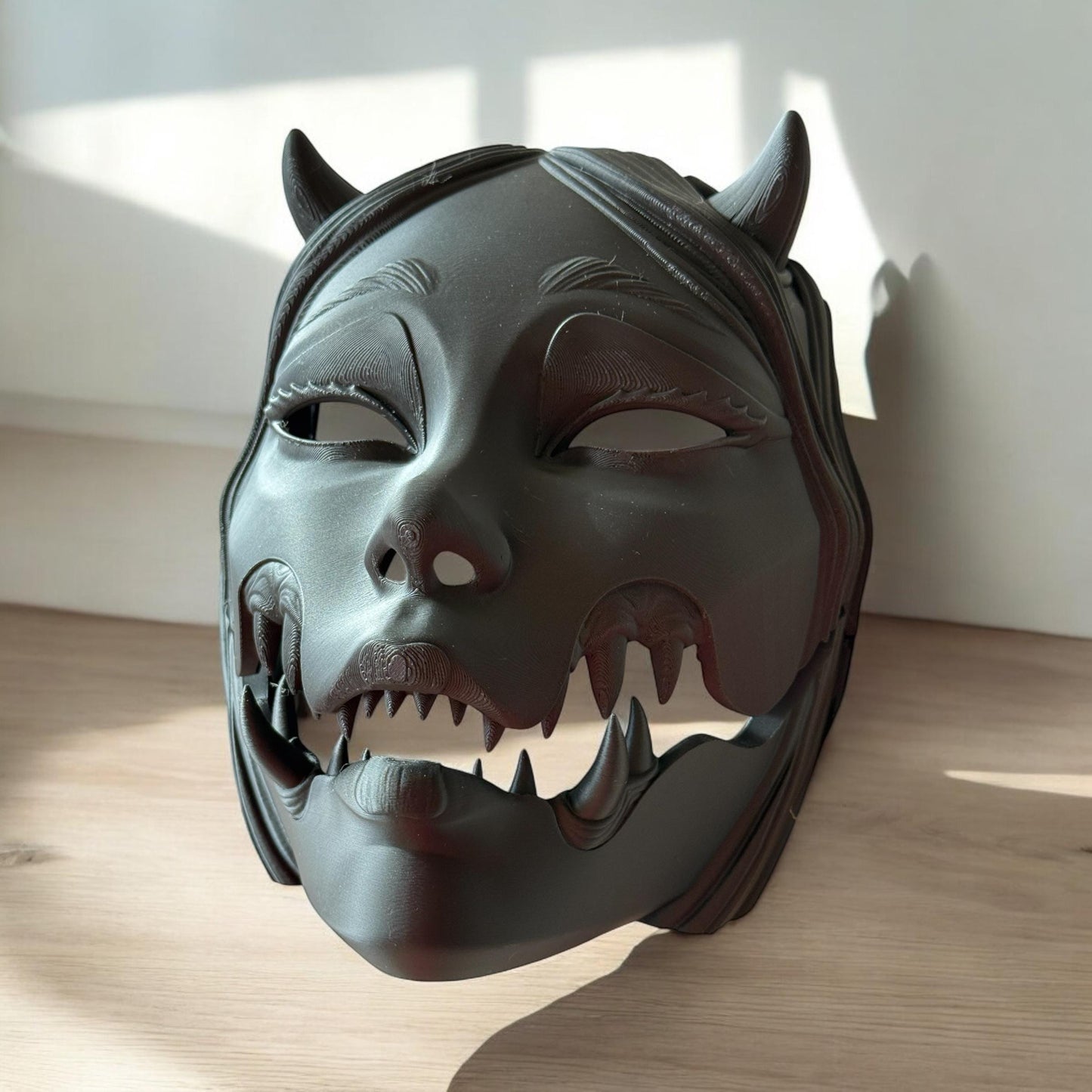 KUCHISAKE MASK, with Sharp Teeth - Unique Japanese Art, japanese mask Black