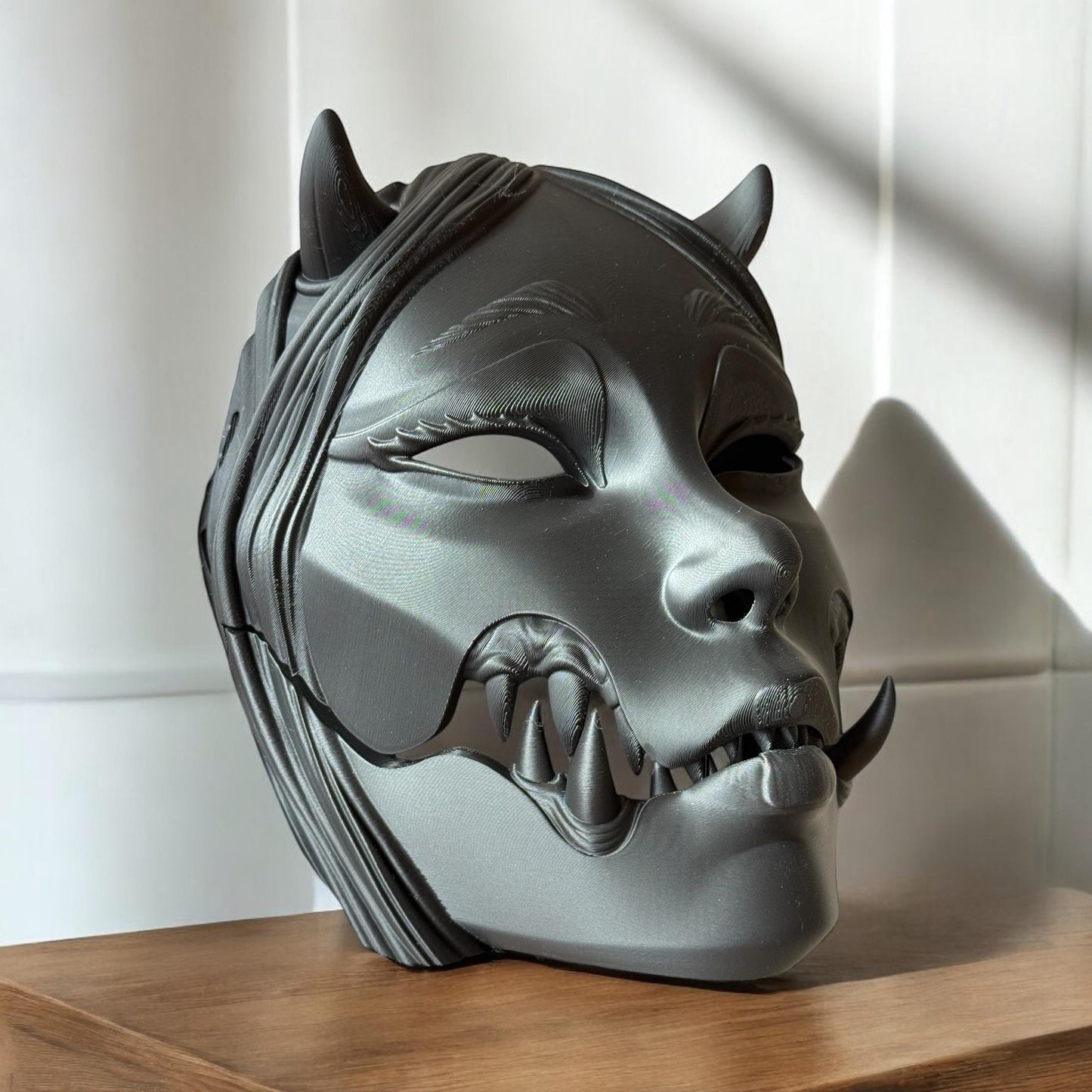 KUCHISAKE MASK, with Sharp Teeth - Unique Japanese Art, japanese mask Black