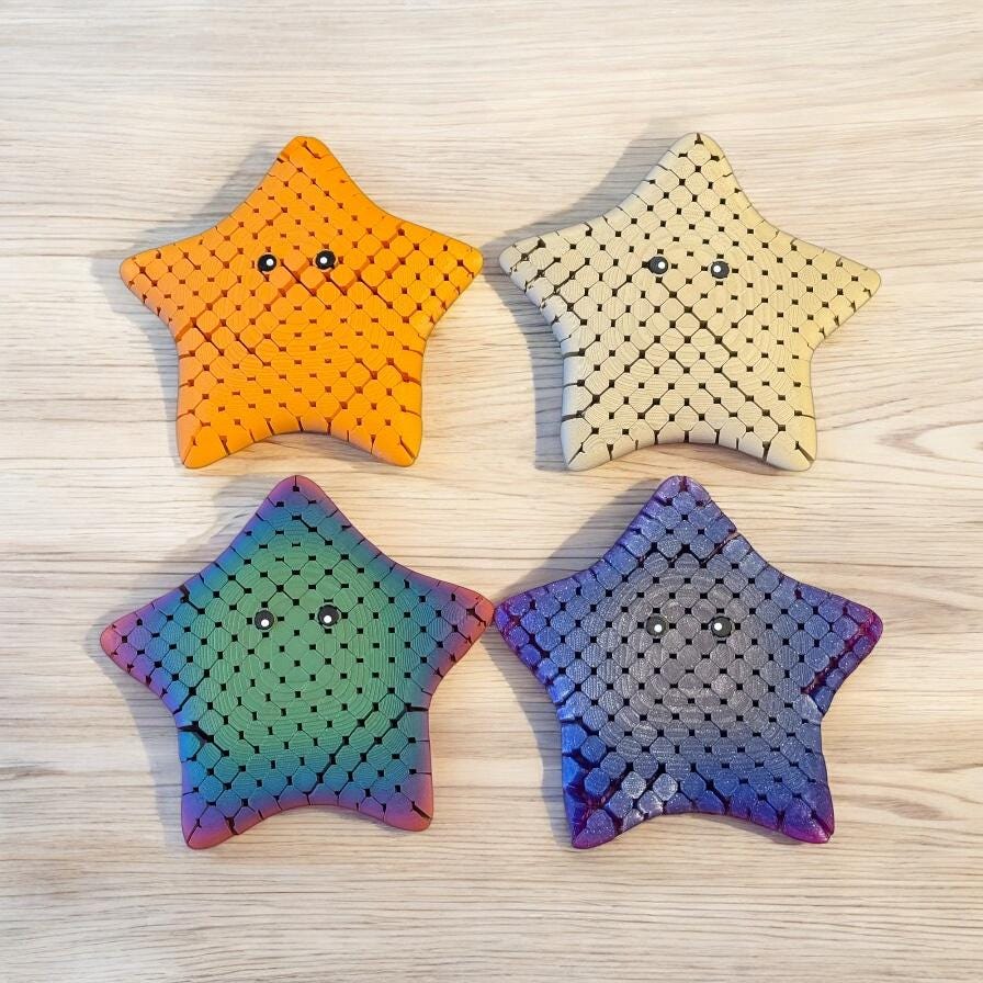 3d print Starfish Hyper Flexible Fidget Toy Great Christmas Gift