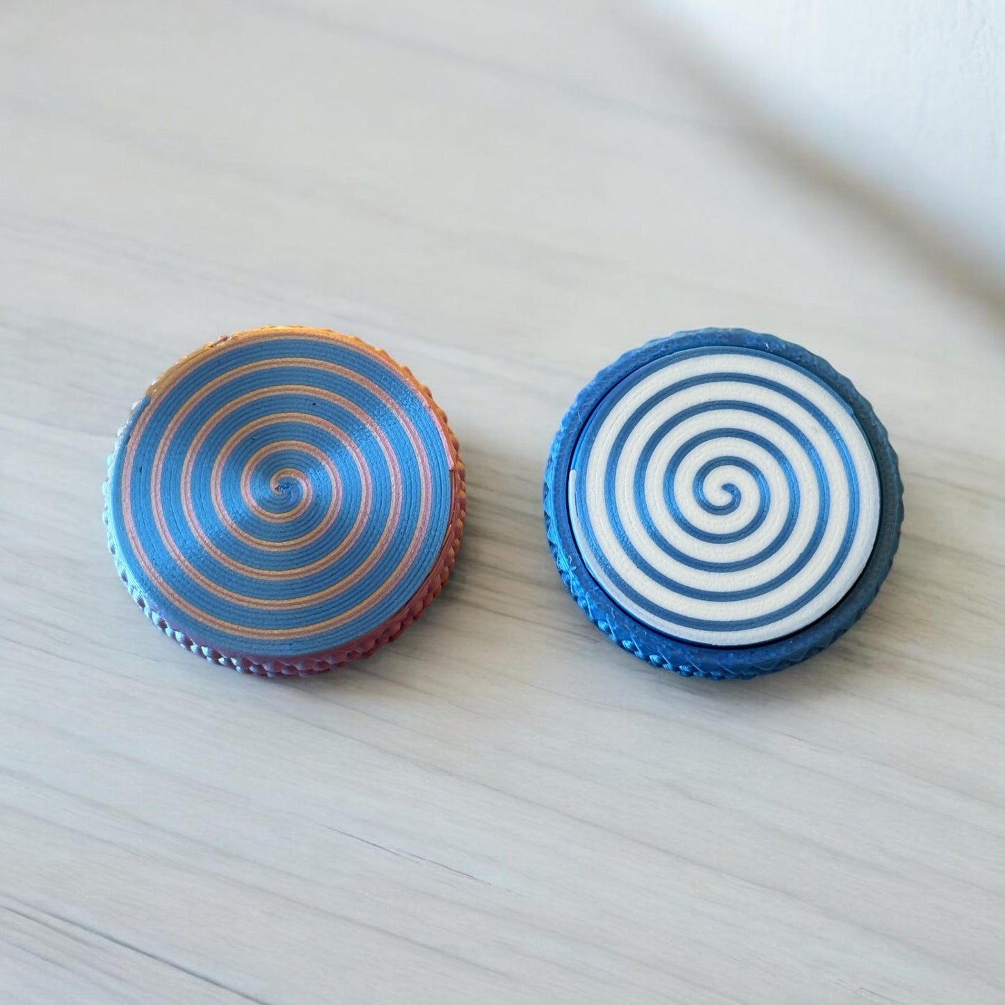OG Flipster | Hypnotic Spiral | EDC Flip Tricks Premium Fidget -Dual Sided (Quiet Side / Loud Side) Magnetic Slider - Haptic Pop Coin