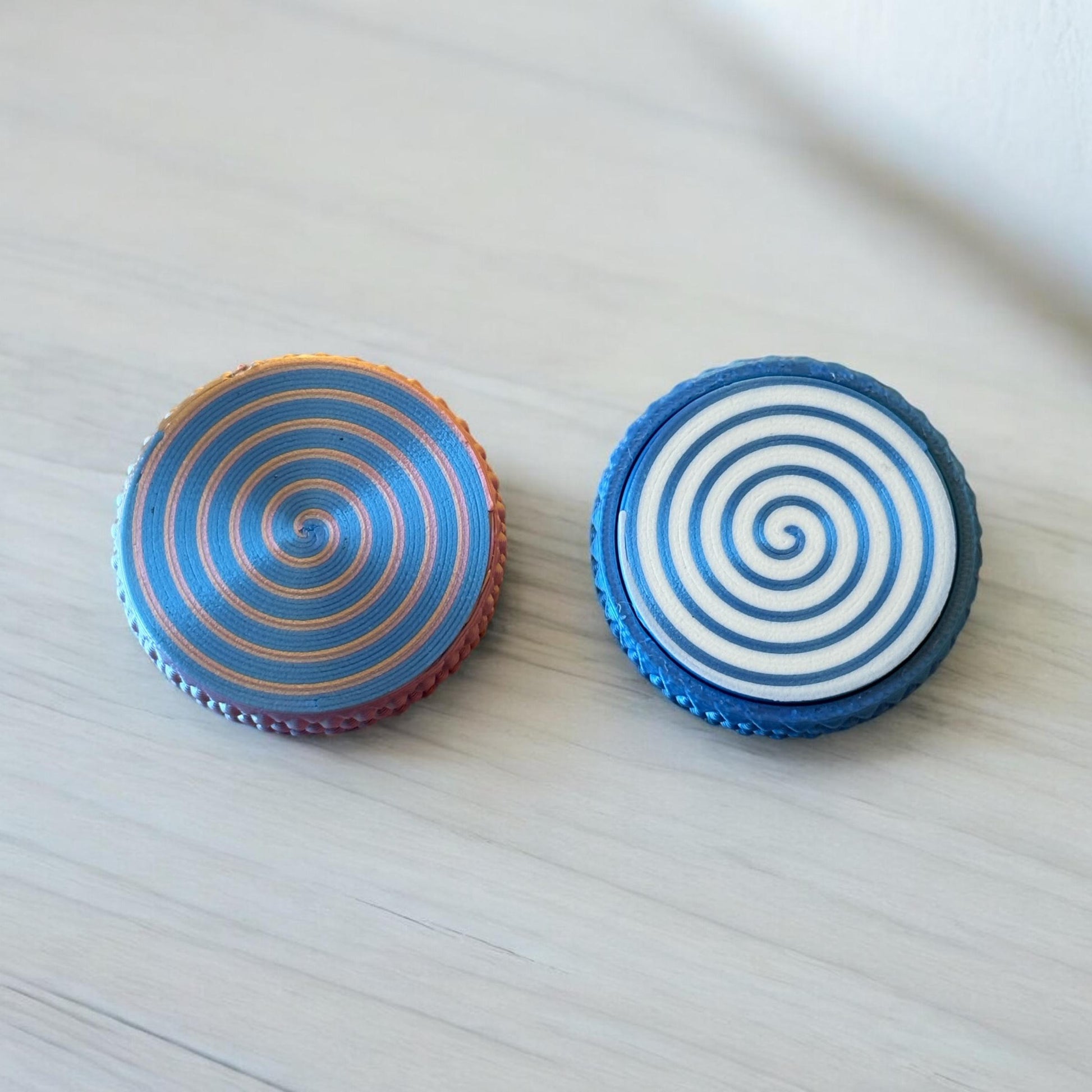 OG Flipster | Hypnotic Spiral | EDC Flip Tricks Premium Fidget -Dual Sided (Quiet Side / Loud Side) Magnetic Slider - Haptic Pop Coin