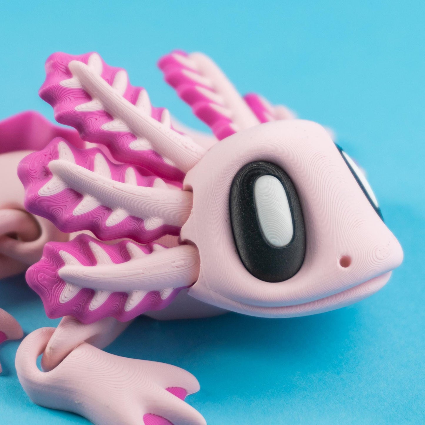 Blob Axolotl 3D printed cool aquatic creature loves to swim around and hide out in seaweed.