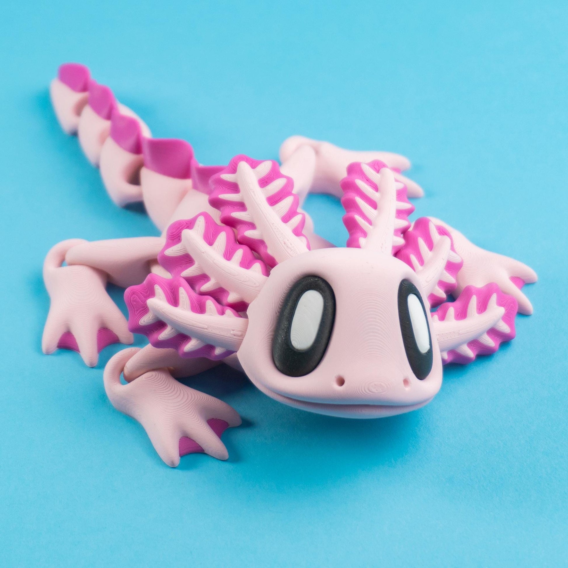 Blob Axolotl 3D printed cool aquatic creature loves to swim around and hide out in seaweed.