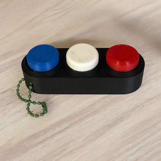 Adorable 3D Printed Red/ White & Blue Clicker - Perfect Handheld Size! ADHD