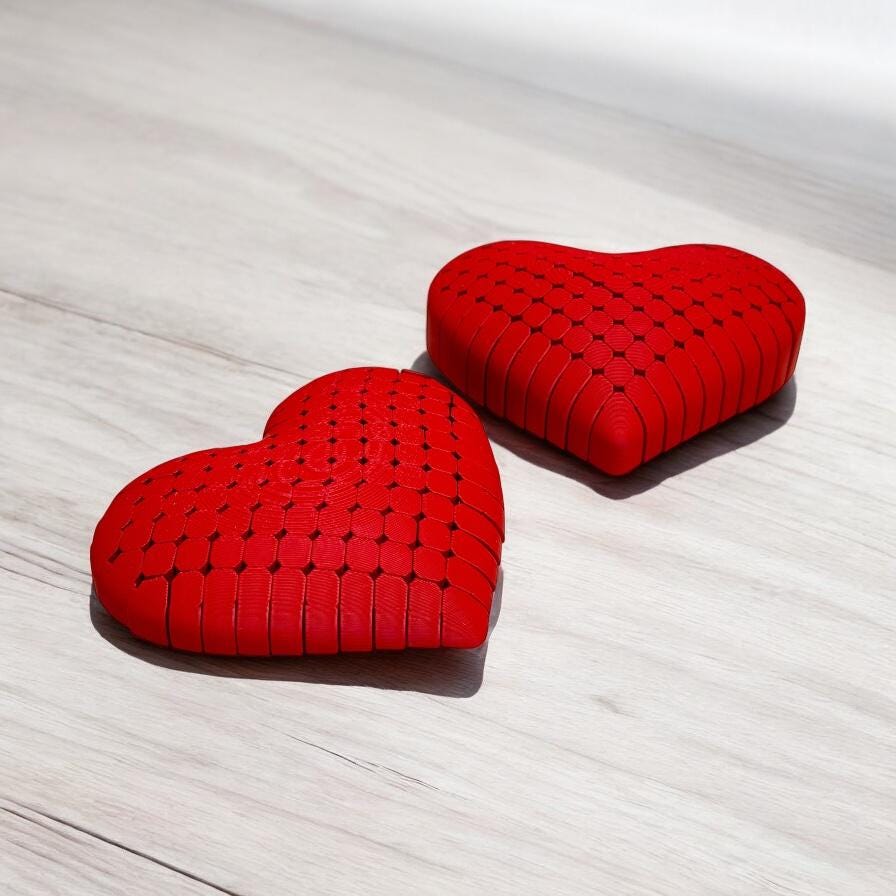 3d print Lover Heart Hyper Flexible Fidget Toy Great Christmas Gift