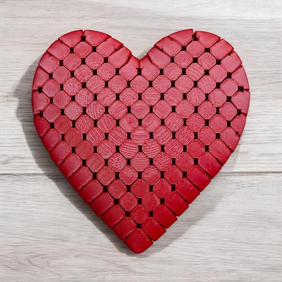 3d print Lover Heart Hyper Flexible Fidget Toy Great Christmas Gift