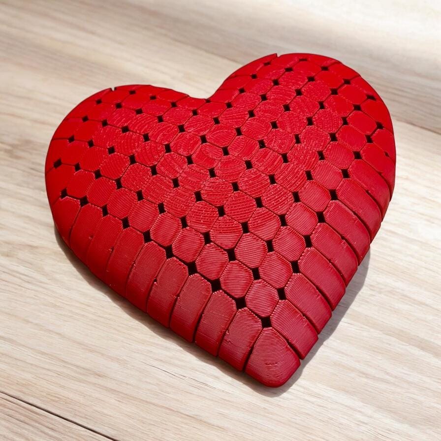 3d print Lover Heart Hyper Flexible Fidget Toy Great Christmas Gift