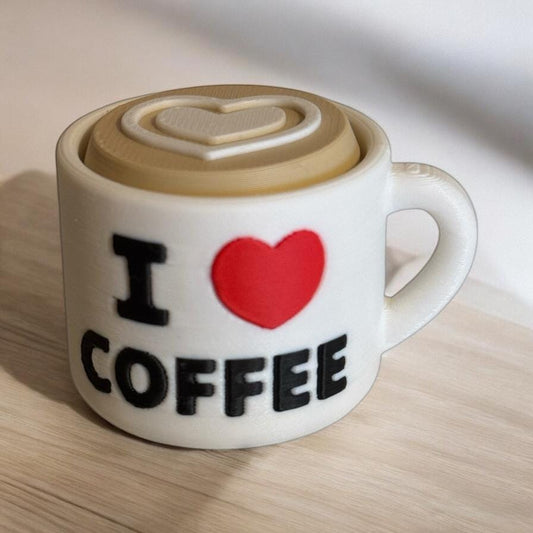 Adorable 3D Printed Coffee & Cream Clicker - Perfect Handheld Size!