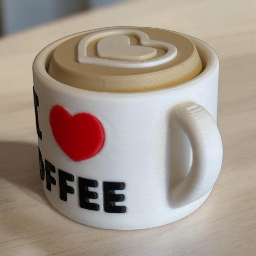 Adorable 3D Printed Coffee & Cream Clicker - Perfect Handheld Size!