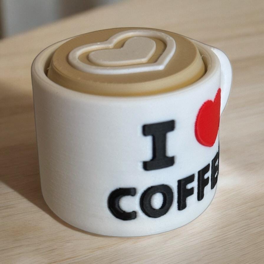 Adorable 3D Printed Coffee & Cream Clicker - Perfect Handheld Size!