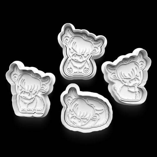 3D-Printed Highland Cow Cookie Cutter Set – Adorable & Fun! 0817