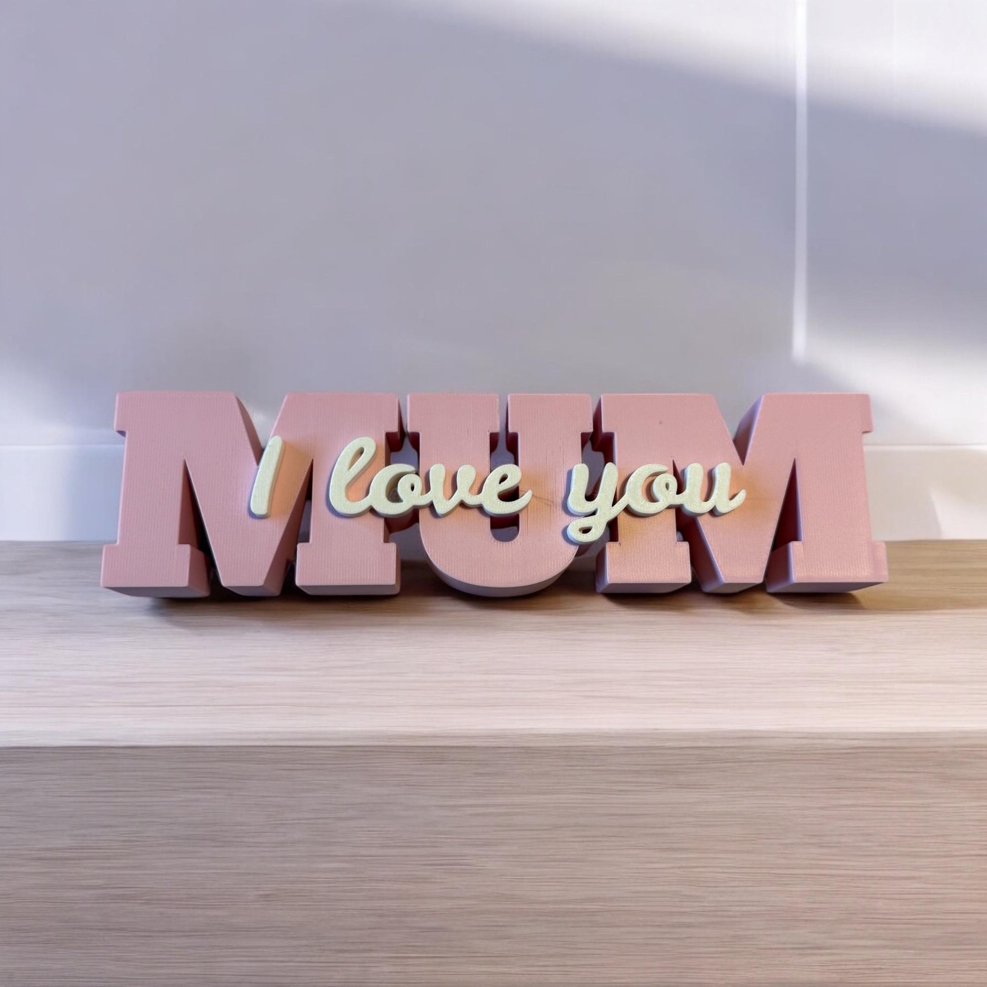 Personalized 3D Printed Mother’s Day – "I Love You Mom/Mum" – Unique Gift for Mom