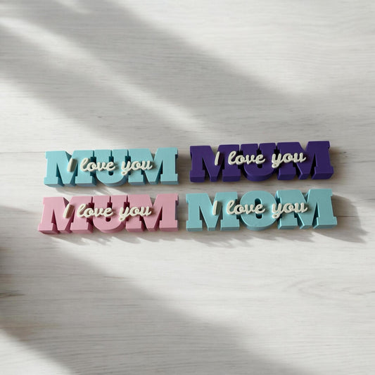 Personalized 3D Printed Mother’s Day – "I Love You Mom/Mum" – Unique Gift for Mom
