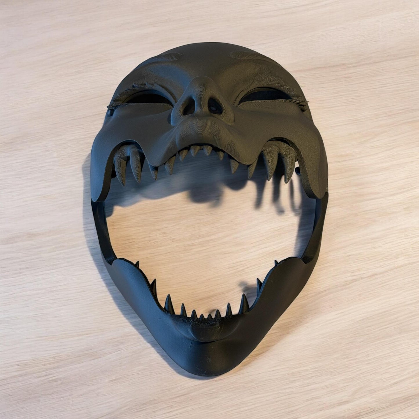 Black Geisha mask, Geisha Mask with Sharp Teeth - Unique Japanese Art, japanese mask