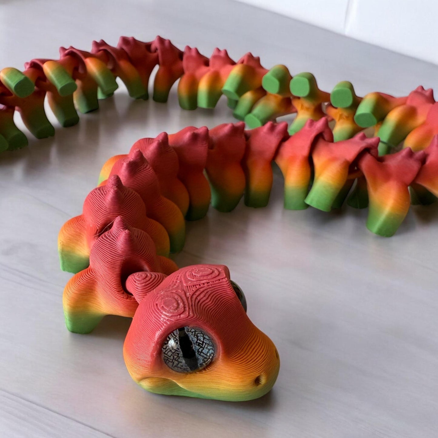 Customizable 3D-Printed skeleton Snake – 21inch Long! Choose Any Color! with glass eyes